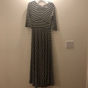 Anthropologie Puella Black and Cream Maxi Dress